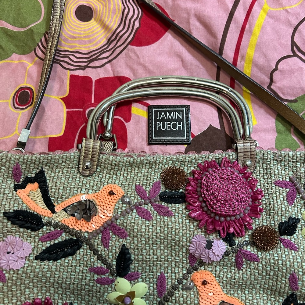 Jamin Puech tote w/beads
sequins,raffia floral embroidery - Picture 11 of 15